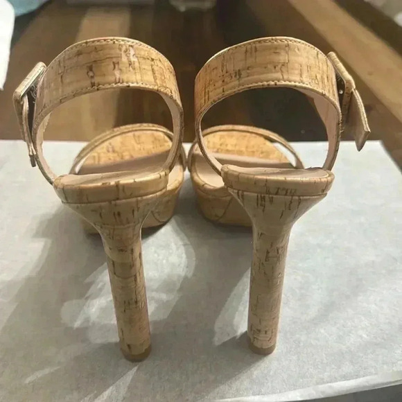 Stuart Weitzman white cork
heeled shoes. 
-WORN ONCE - Picture 4 of 7